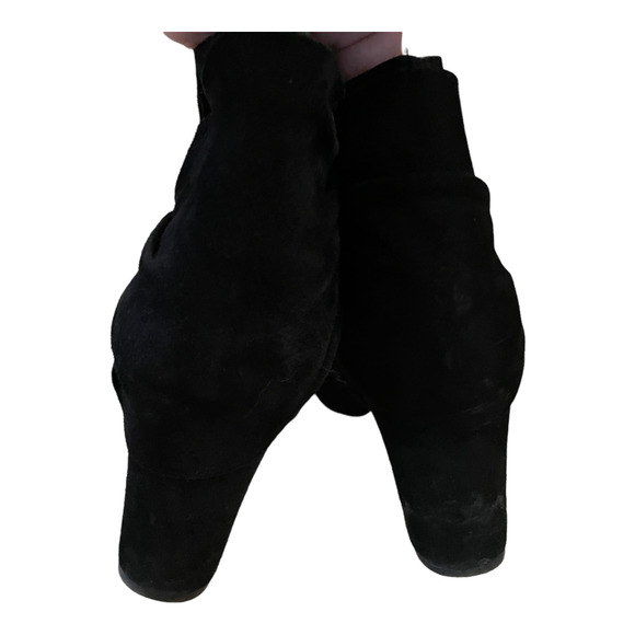 Franco Sarto Odelia Black Draped Suede Ankle Boots Booties Women's Size 10 - Picture 4 of 8